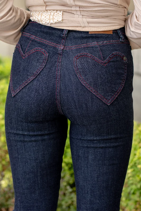 Wedding Jeans for Casual -Hearts & Love High Rise Skinny Regular & Plus Sizes