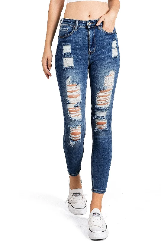 Tapered Jeans for Modern -Halo Ripped Skinny Jeans