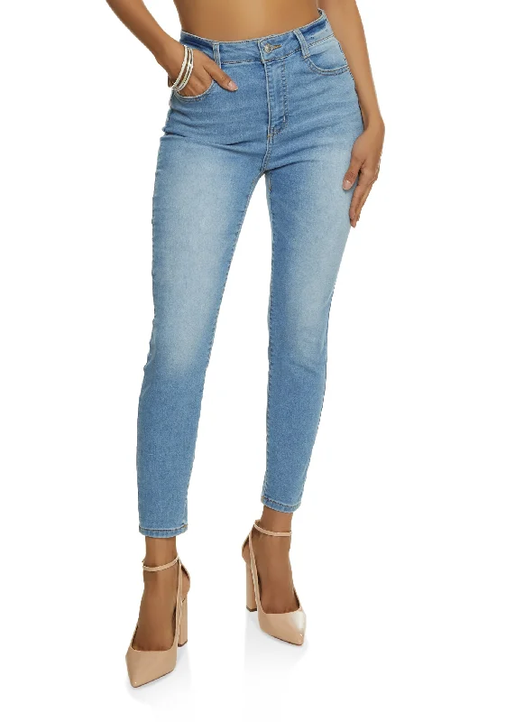 Holiday Jeans for Festive -WAX Whiskered High Waist Skinny Ankle Jeans