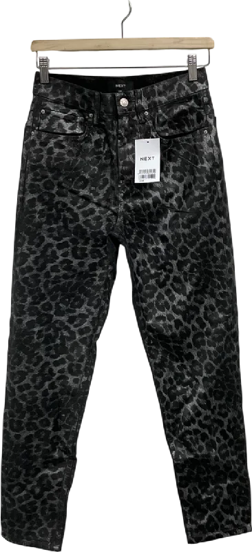 Soft stretch straight jeans for all-day comfort -Next Metallic Leopard Straight Leg Jeans UK 6