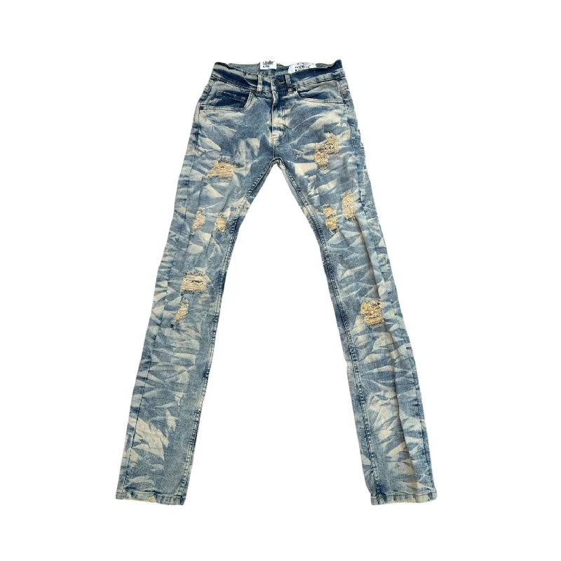 Cropped Jeans for Summer Look -Evolution Ripped Slim Fit Jean (Ice Blue)