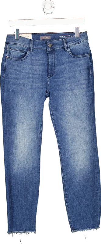 Durable stretch straight jeans for active lifestyles -DL1961 Blue Florence Skinny Mid Rise Instasculpt Crop Jeans W29