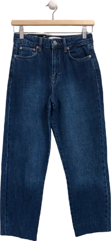 Affordable stretch straight jeans for daily essentials -Reiss Blue Straight High Rise Jeans UK 6