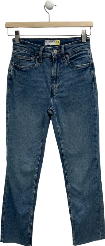 Stonewash straight jeans for classic denim texture -Next Blue Relaxed Slim Fit Mid Rise Jeans UK 6