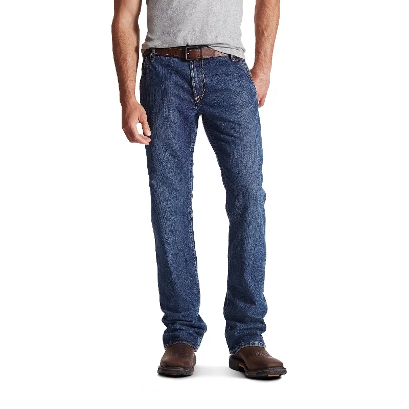 Multi-pocket pants for organized travel convenience -Ariat Men's Flame Resistant M4 Low Rise Workhorse Jean