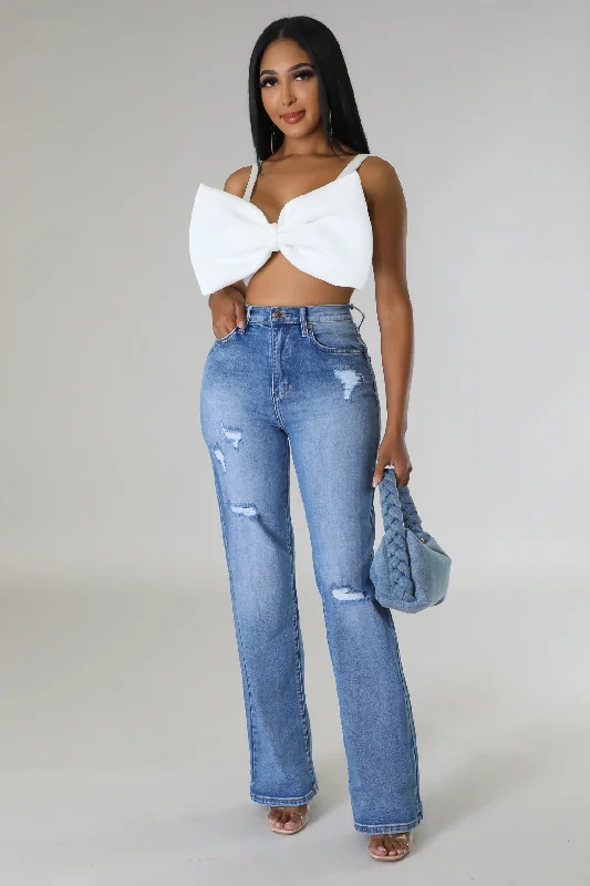 Soft blue straight jeans for everyday softness -Brilynn Jeans