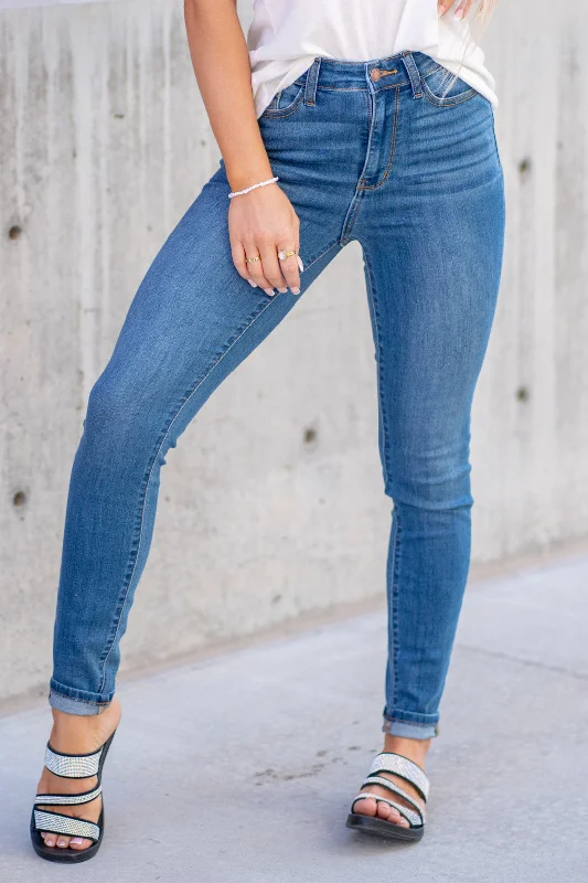 Straight Jeans for Classic Style -Back to Favorites Cuffed Hem High Rise Skinny Regular & Plus Sizes