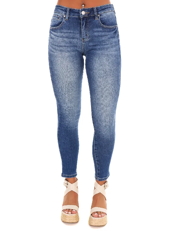 High-quality straight jeans with reinforced stitching -Creating Memories Mid Rise Crop Skinny Jeans