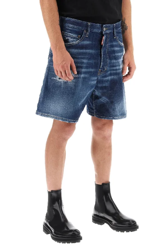 Best athletic shorts for men with moisture-wicking and quick-drying features-Dsquared2 loose shorts in used denim