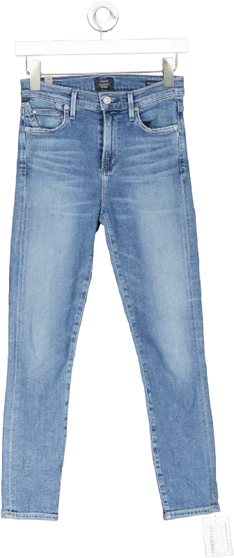 Classic straight jeans with subtle whisker details -Citizens of Humanity Blue Rocket High Rise Skinny Jeans W24