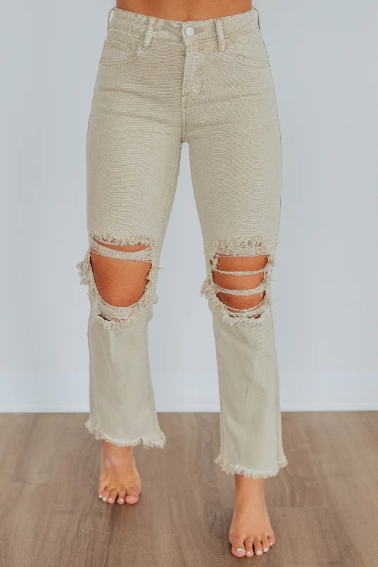 Stylish cropped pants for warm season trends -Willow Risen Jeans - Sand