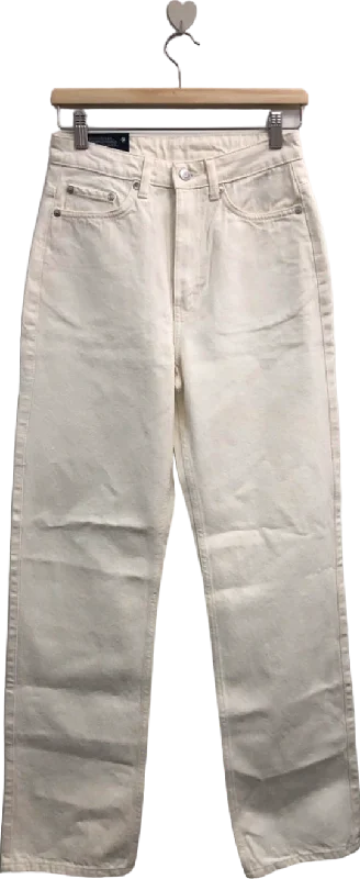 High-rise straight jeans for retro silhouette charm -Weekday Off-White Extra High Straight Jeans UK W27" LENGTH 30"