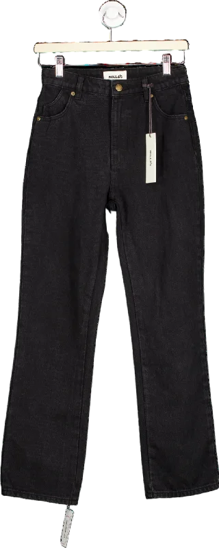 Tailored straight jeans for smart casual events -Rolla's Ash Black Original Straight Jeans Size UK W25