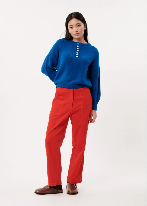 Vintage high-waisted pants for nostalgic wardrobe charm -Pelly Trousers (Red)