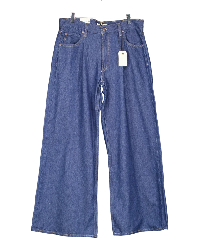 Durable straight jeans for long-lasting daily use -levis Blue Baggy Dad Wide Jeans W31