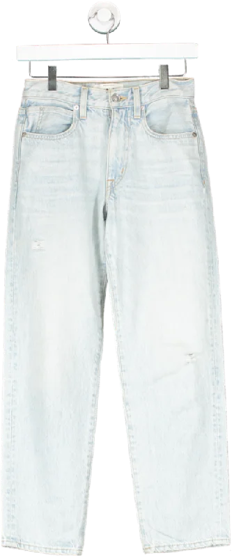 High-rise straight jeans with modern slim cut -SLVRLAKE Blue Sophie Cropped Distressed High Rise Straight Jeans W23