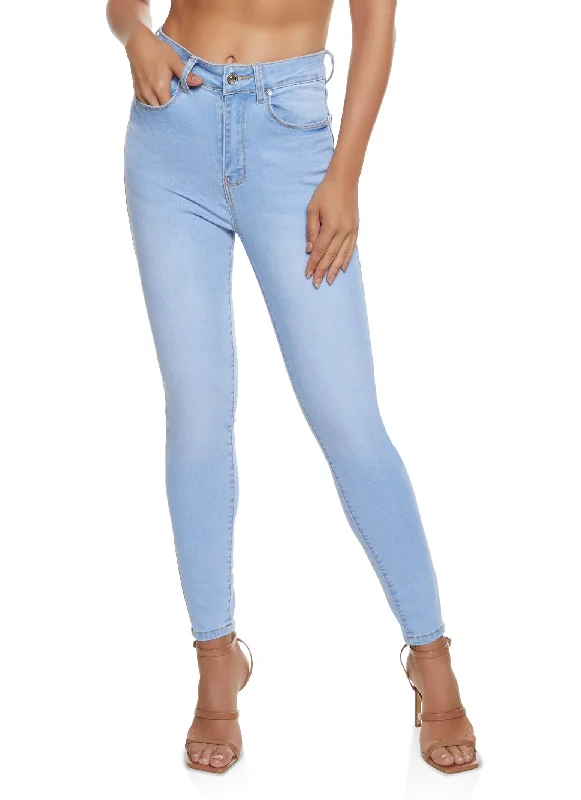 Faded Jeans for Laid-back -WAX Basic Skinny Jeans