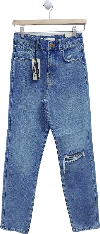 Faded straight jeans for laid-back weekend style -River Island Blue Denim Edition Jeans UK 6R