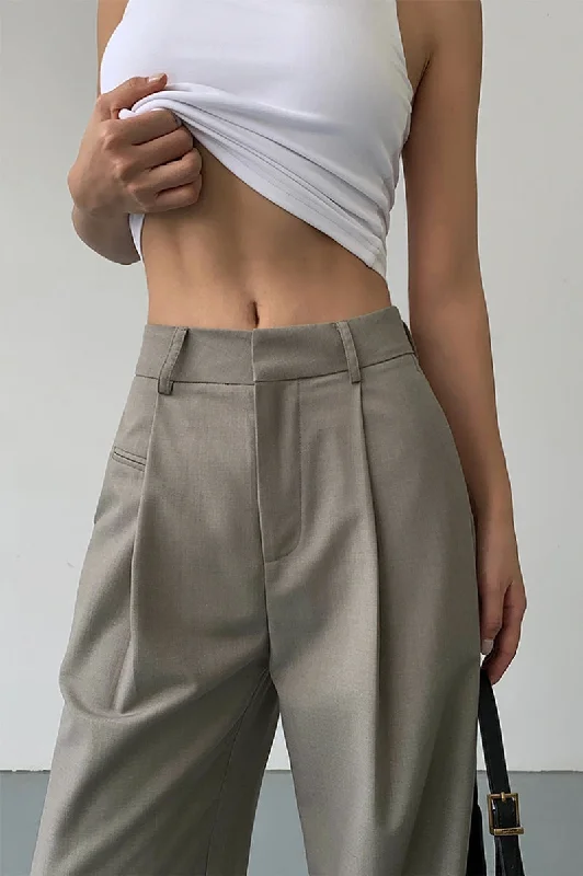 Lightweight jogger pants for summer evening strolls -Wide-Leg Suit Pants Loose Fit