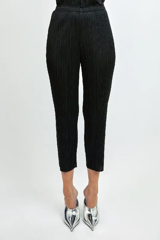 Soft cotton pants for sensitive skin comfort -Pleats Please Issey Miyake SS24 Basics Trousers in Black