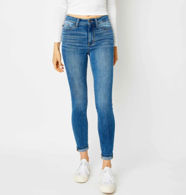 Stylish straight jeans for urban city looks -Judy Blue "Light as a Feather" Skinny Jeans