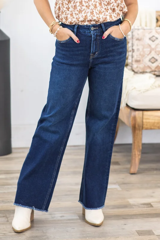 High-quality straight jeans with reinforced stitching -Mica Stretch Super High Rise Wide Leg Jeans