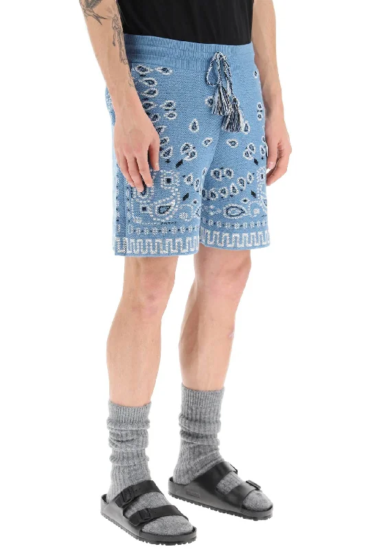 Comfortable shorts for men with elastic waistbands and a flexible fit for all-day wear-cotton bandana bermuda shorts