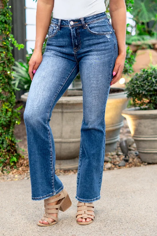 Rolled Shorts Jeans for Style -Brandy Jo Mid Skinny Bootcut Jeans