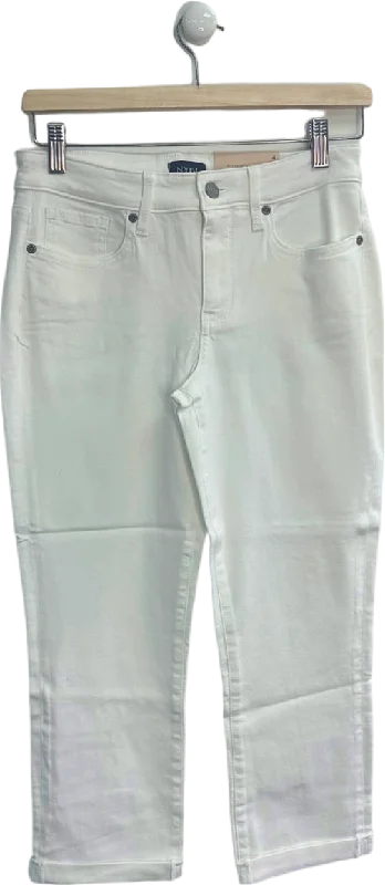 Light wash straight jeans for casual freshness -NYDJ Optic White Chloe Crop  Jeans UK 18