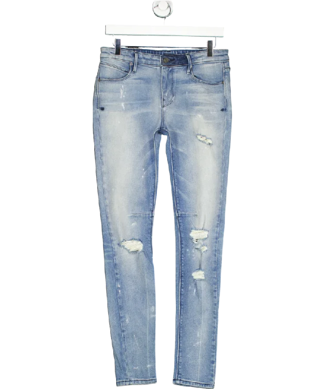 Soft faded straight jeans for broken-in feel -RTA Blue Ripped Skinny Jeans W27