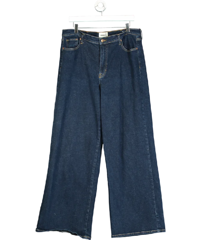 Classic blue straight jeans for everyday casual wear -Boden Blue High-rise Wide Leg Jeans W32