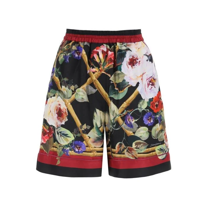 Best summer shorts for women with soft cotton fabric for breathability and comfort-Dolce & Gabbana rose garden pajama shorts