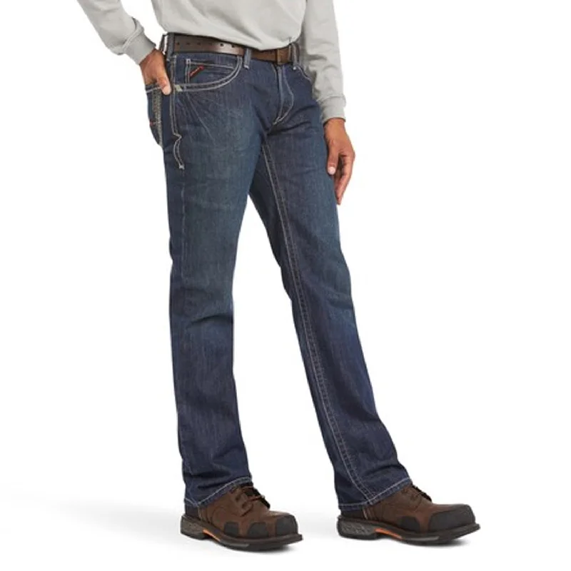 Stylish leather pants for edgy night looks -Ariat Men's Flame Resistant M4 Relaxed Boundary Boot Cut Jean