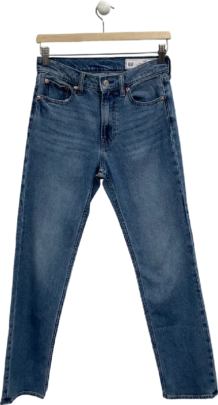 Designer straight jeans with signature logo details -GAP Blue 90s Straight Leg High Rise Jeans W26