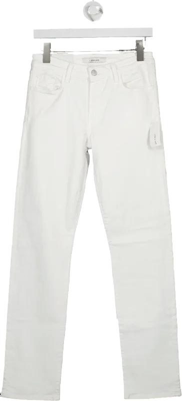 Petite straight jeans for shorter leg lengths -J Brand White Amelia Mid Rise Straight Leg Jeans BNWT W25