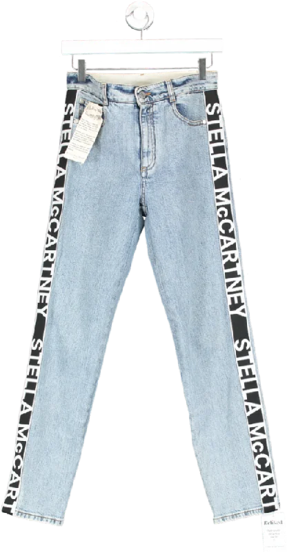 Affordable stretch straight jeans for daily essentials -Stella McCartney Blue Logo-stripe Skinny Mid-rise Jeans W26