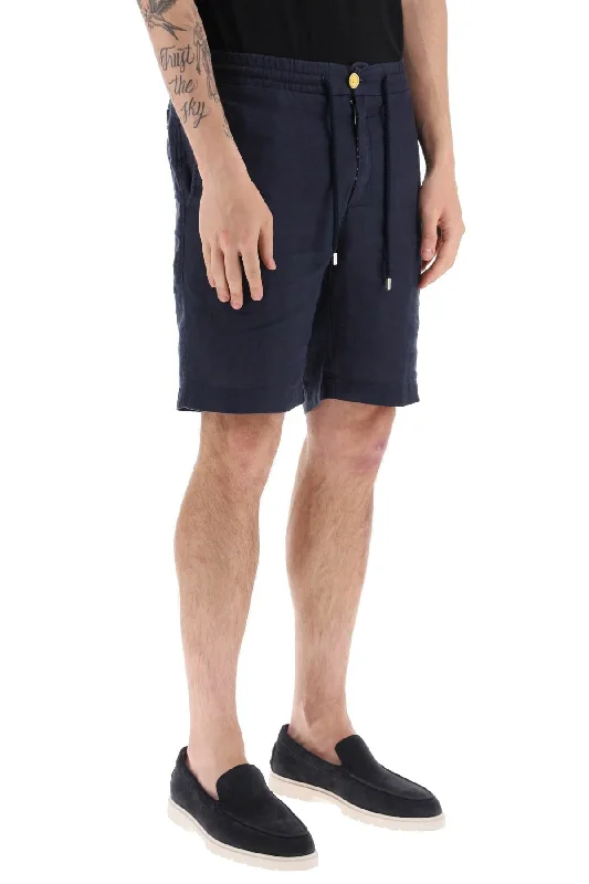 Trendy printed shorts for men with tropical patterns for a fun summer look-linen drawstring shorts