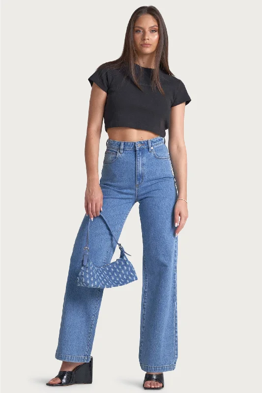 Stylish wide-leg pants for bold evening looks -Abrand 94 High And Wide Debbie Jeans Mid Blue