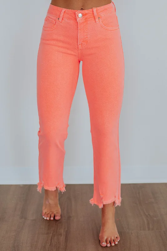 Stretch corduroy pants for cozy fall fashion -Neona Risen Jeans - Sorbet