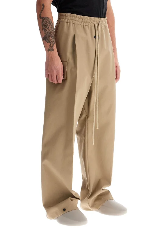 Tailored ankle pants for chic office outfits -cargo wool and cotton blend trousers