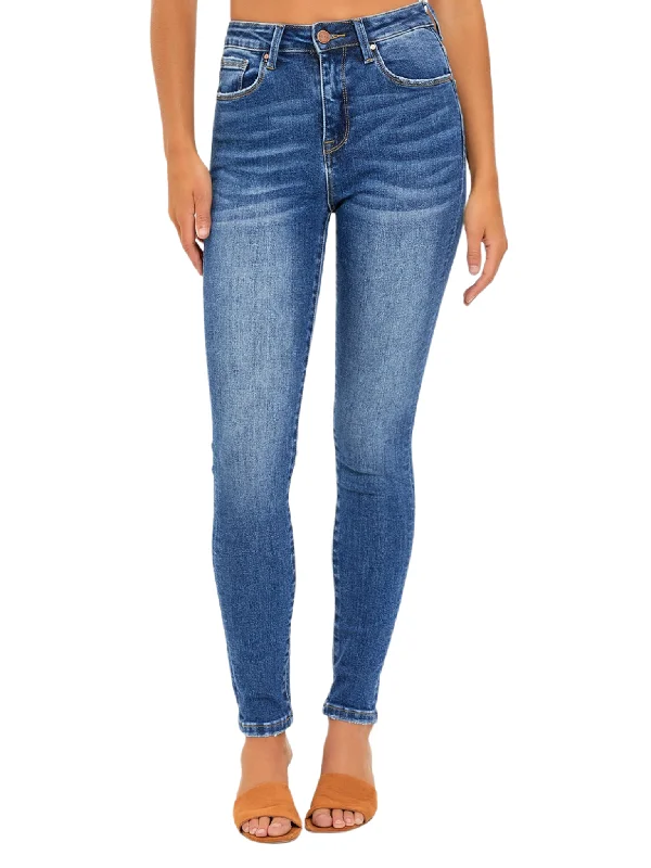 Bold straight jeans with unique hem details -Never Alone High Rise Ankle Skinny Jean