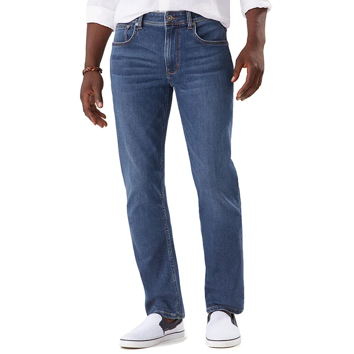 Lightweight travel pants with wrinkle-free fabric -Tommy Bahama Boracay Jeans - Med Indigo Wash