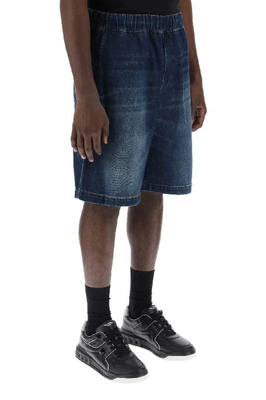 Trendy striped shorts for men with a contemporary pattern for a modern fashion statement-light denim shorts