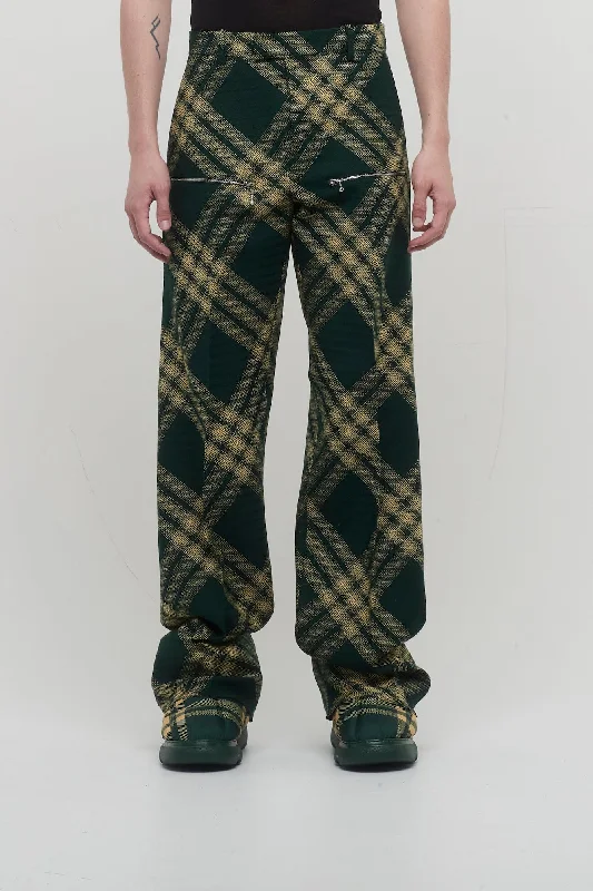 High-rise flare pants for vintage chic appeal -Burberry Primrose IP Check Trousers