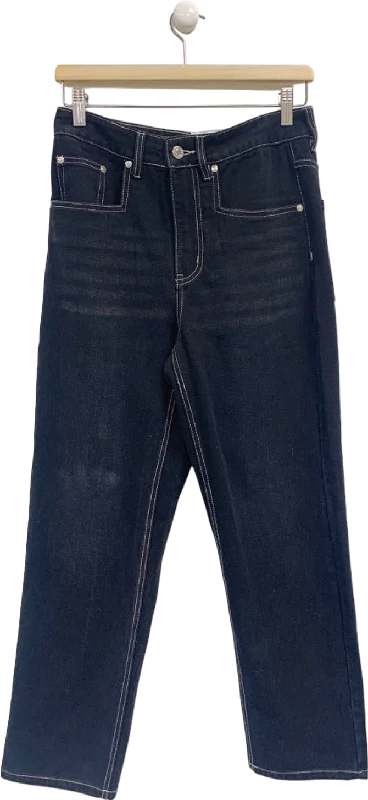 Classic dark straight jeans for timeless appeal -House of Sunny Black State of Mind Jeans UK XS