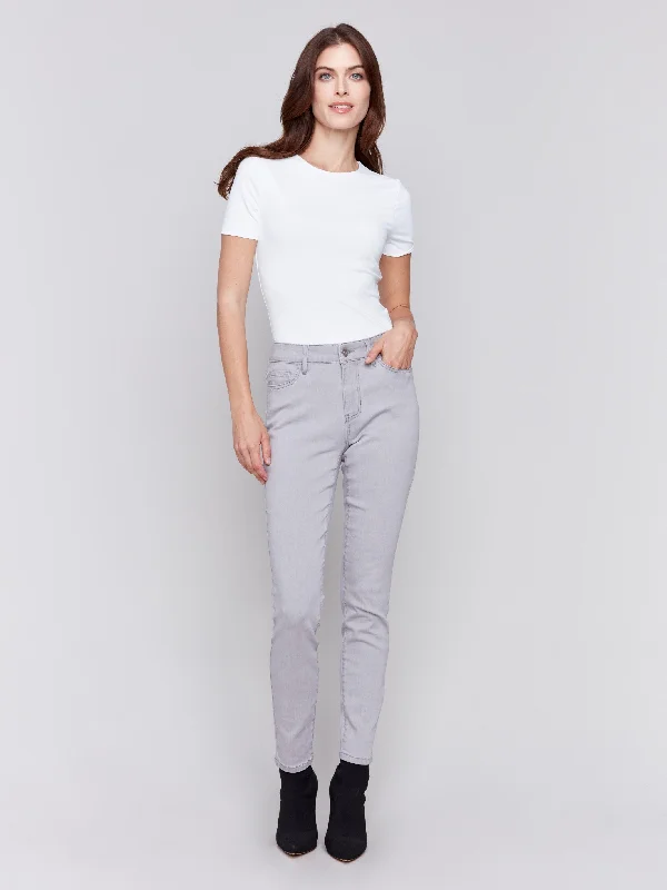 Relaxed chino pants for casual Friday offices -Soft Skinny Jeans - Soft Grey