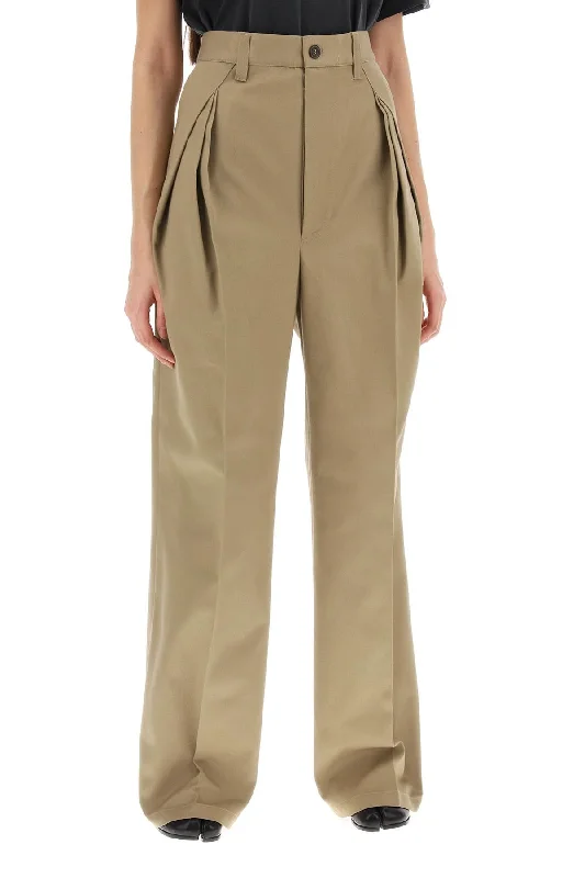 Casual khaki pants for weekend errand runs -Maison margiela trousers with triple ple