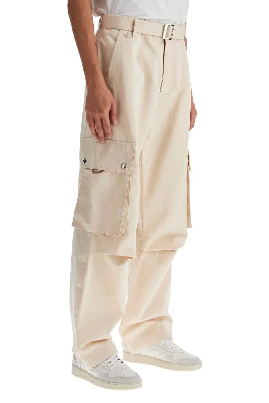 Elegant wide-leg pants for upscale dinner dates -cargo gabardine trousers in eight