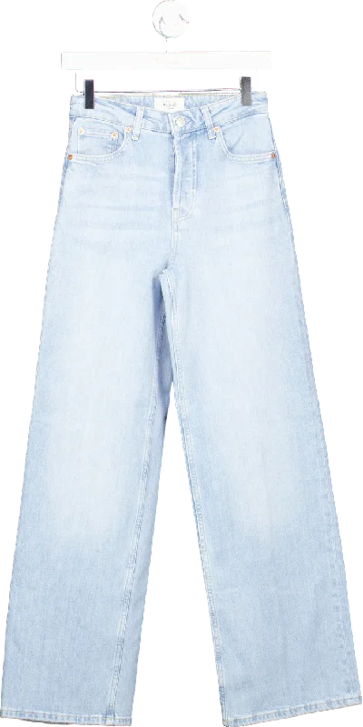 Relaxed faded straight jeans for cozy days -Rails Light Blue Denim Jeans UK 25