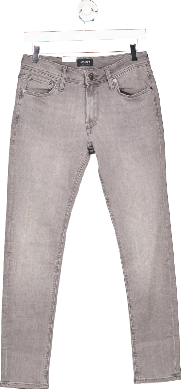 Black straight jeans for minimalist chic dressing -Jack & Jones Grey Denim Jeans W30 L30